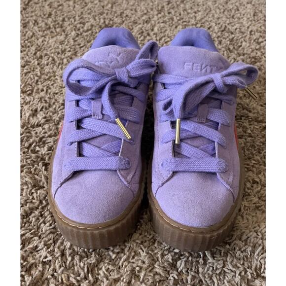Puma Fenty Creeper Platform Sneakers Purple Suede Gum Sole Women US 6.5 EU 38.5 - Picture 6 of 10